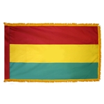 Bolivia civil flag, indoors with fringe