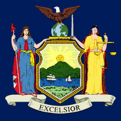 New York flag, coat of arms