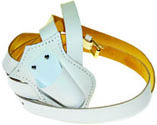 Double white leather parade belt