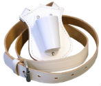 white leather parade belt