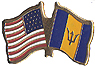 Barbados / USA frienship flag lapel pin