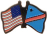 Dem. Rep. of Congo  / USA friendship flag lapel pin