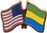 Gabon / USA friendship flag lapel pin