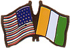 Ivory Coast/ USA friendship flag lapel pin