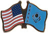 Kazakhstan / USA friendship flag lapel pin