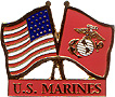 Marine Corps / USA crossed flag pin