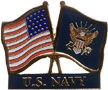 Navy / USA crossed flag pin