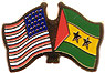 Sao Tome / USA friendship flag lapel pin