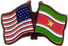 Suriname / USA friendship flag lapel pin