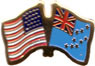 Tuvalu / USA friendship flag lapel pin