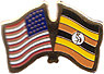 Uganda / USA friendship flag lapel pin