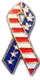 USA patriotic ribbon pin
