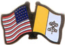 Vatican City / USA friendship flag lapel pin